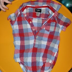 🌑 Boy's baby plaid onesis